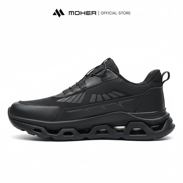 Moher Horse Full Black Sepatu Sneakers Pria Lacing System Designed for Daily Wear & Reliable Comfort