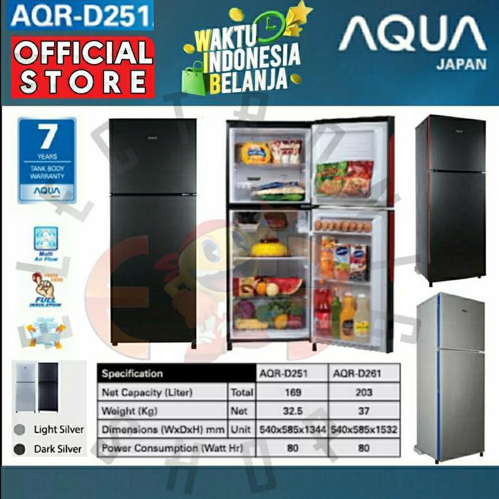 Aqua Aqr D251 Kulkas 2 Pintu 169 L - D251