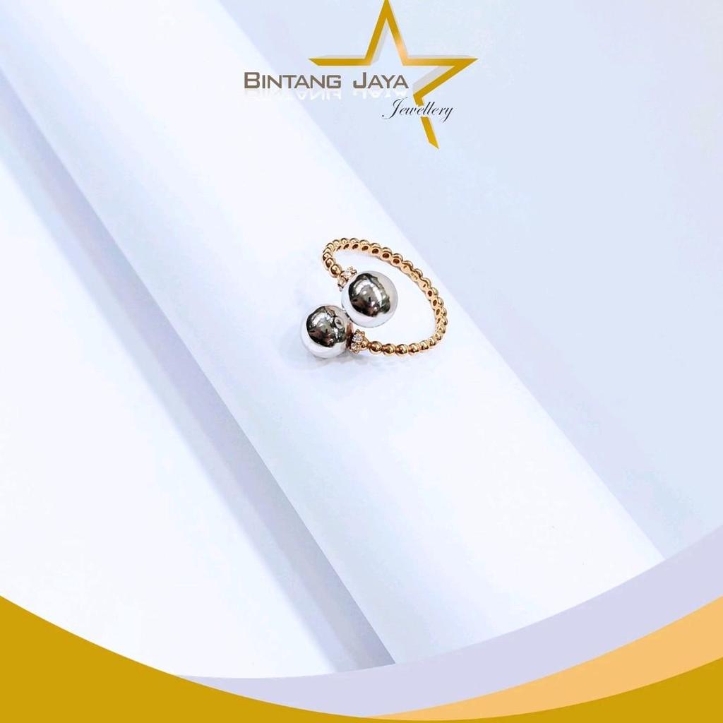 Cincin Emas Selisih Dior Mata Putih Crum Putih Merica Rosegold - Kadar 17K - Berat 2,67gr - 18/09/26