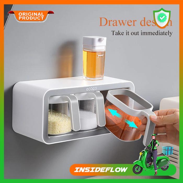 Rak Dispenser Wadah Tempat Penyimpan Bumbu Beras Biji Lada Rempah #Gratisongkir #Sale #Discount
