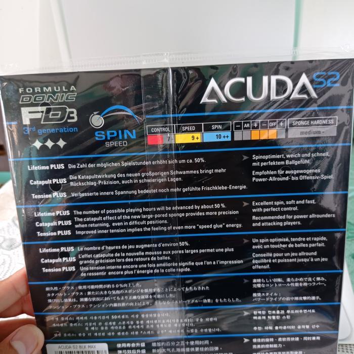 STOK TERBATAS  KARET TENIS MEJA DONIC ACUDA S2 ORIGINAL TERJANGKAU