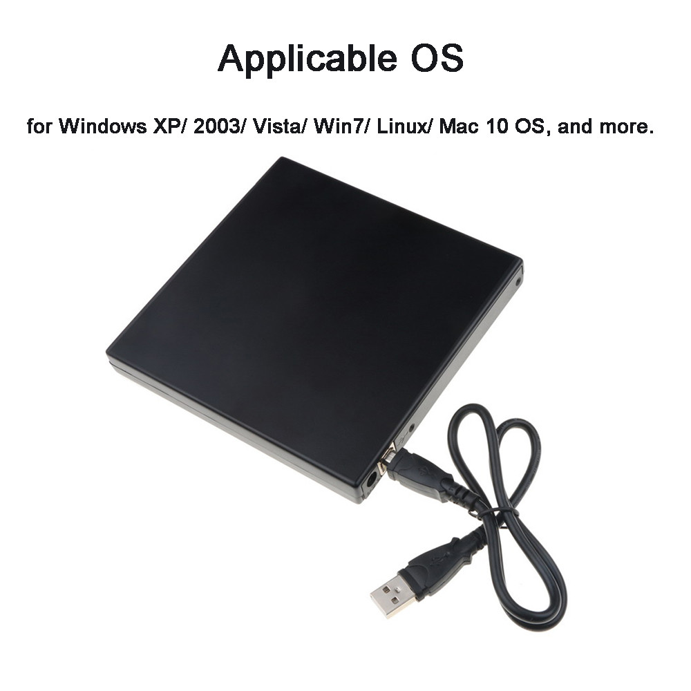 1PC USB 2.0 SATA External Drive DVD CD DVD-Rom Case Drive Box 12.7MM Slim for Laptop Notebook Extern