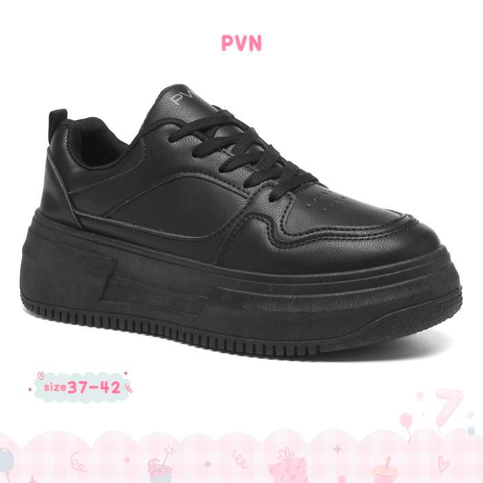 Pvn Heejin Sepatu Sekolah Hitam Sneakers Wanita Sport Shoes Casual Black 332