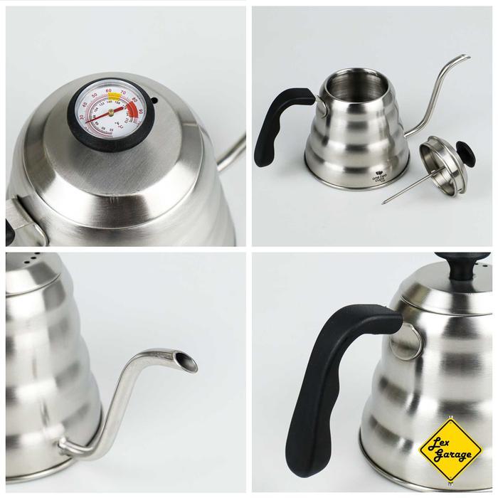 Gooseneck Kettle Thermometer Teko Leher Angsa Termometer Stainless