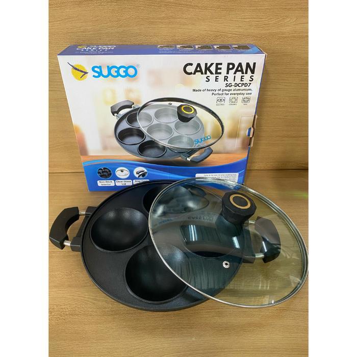 SUGGO 4 LUBANG CAKE PAN CETAKAN KUE SERABI 4 LUBANG CEKUNG ANTI LENGKET