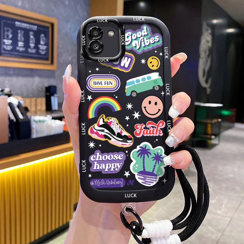 Casing Hp untuk Samsung A03 Case Casing Bunga dan Sepatu pola Kesing HP Silikon Softcase dipersonali