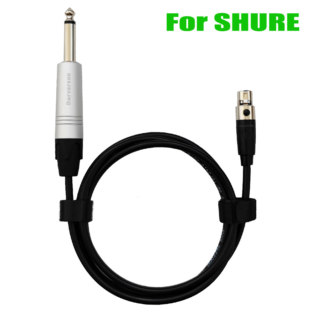 Guitar instrument 4-pin mini xlr cable for Shure transmitter wireless
