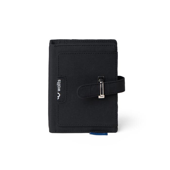 Wallts Jill Black Crinkle - Dompet Album Emas Logam Mulia Antam UBS 32 Slot Pria Kartu Hitam