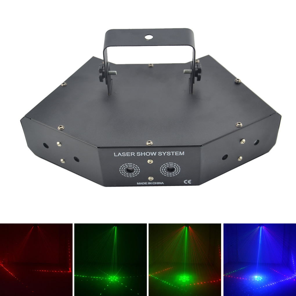AUCD 6 Eyes 16 Patterns & Beam Ray Network RGB Projector Laser Lights 7CH DMX Disco Bars Xmas Party