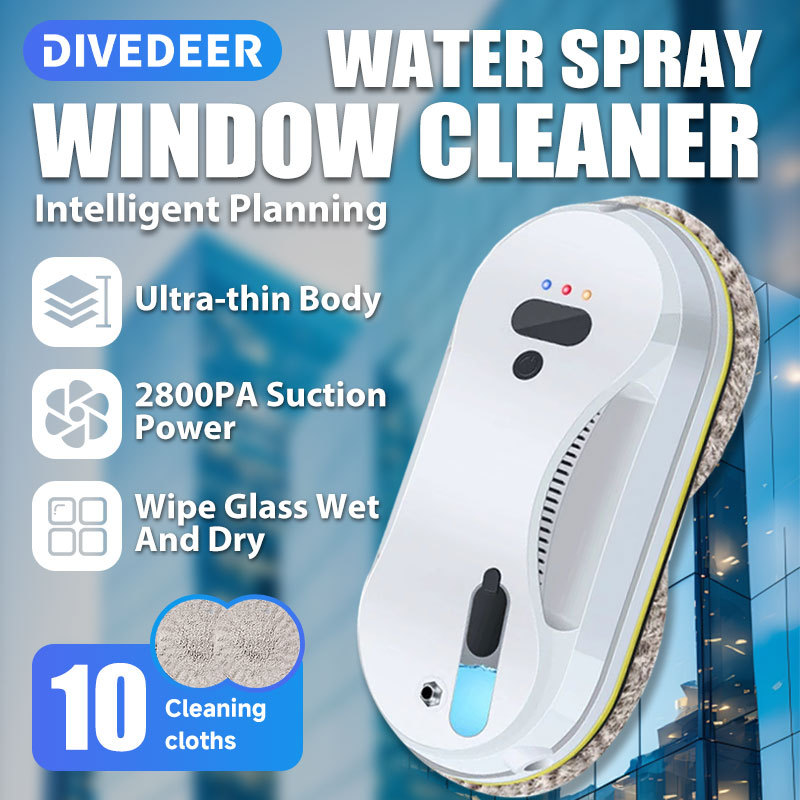 Ddeer Ultrathin Window Cleaning Robot Water Window Cleaning Machine Remote Control 2800Pa Cleaning