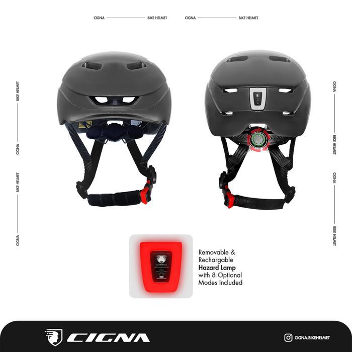 Cigna Gb-2 Bike Ultralight Helmet + Lamp Helm - Helm Sepeda - Titanium