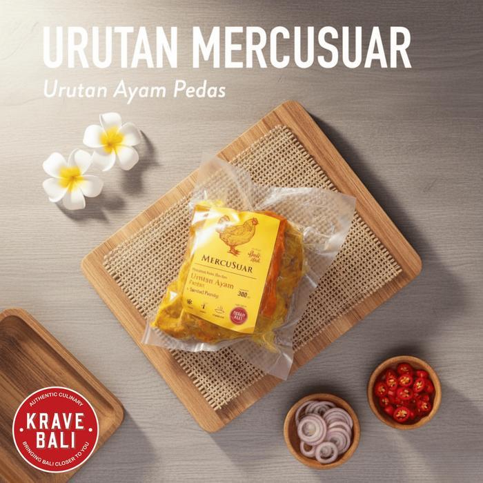 kfud- Urutan Bali Sosis Ayam Mercusuar 300 Gr - Makanan Bali - Krave Bali