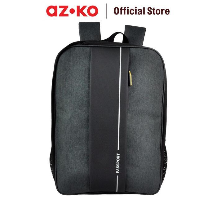 AZKO Passport Filson Tas Ransel Extensible - Abu-Abu Backpack Tas Punggung Daypack Carrier Bag