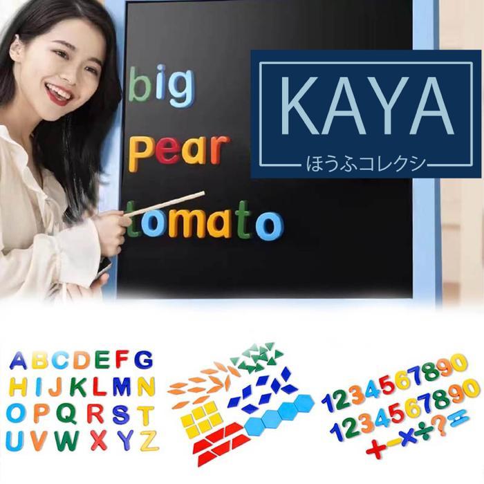 Mainan Edukasi Huruf Kapital Magnet Abjad Huruf Magnet Besar Pola Geometris Simbol Angka