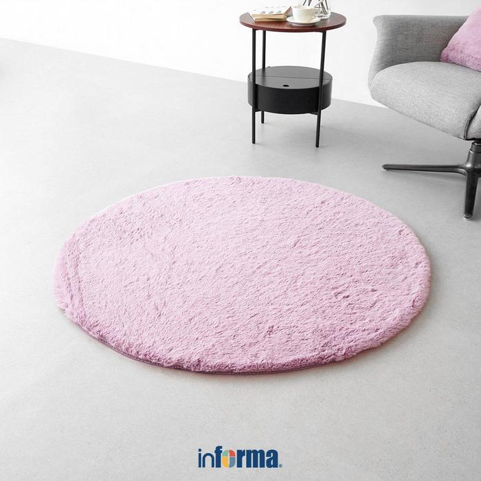 Informa Karpet 120 cm Frosty Faux Fur - Ungu Alas Lantai Keset Bulu Penutup Dekorasi Ruangan Pelapis