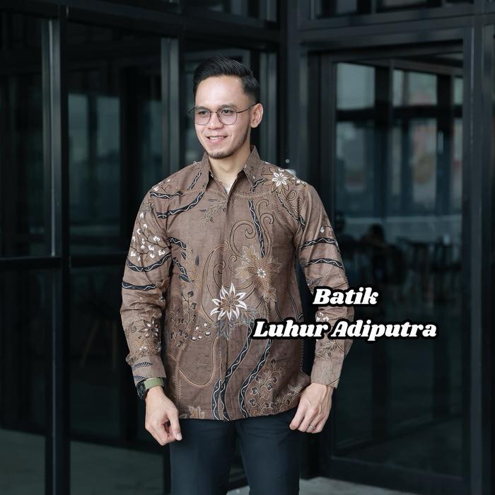 Bledak Kemeja Batik Katun Prima Solo Luhur Adiputra Pria Motif Panjang - S, PANJANG