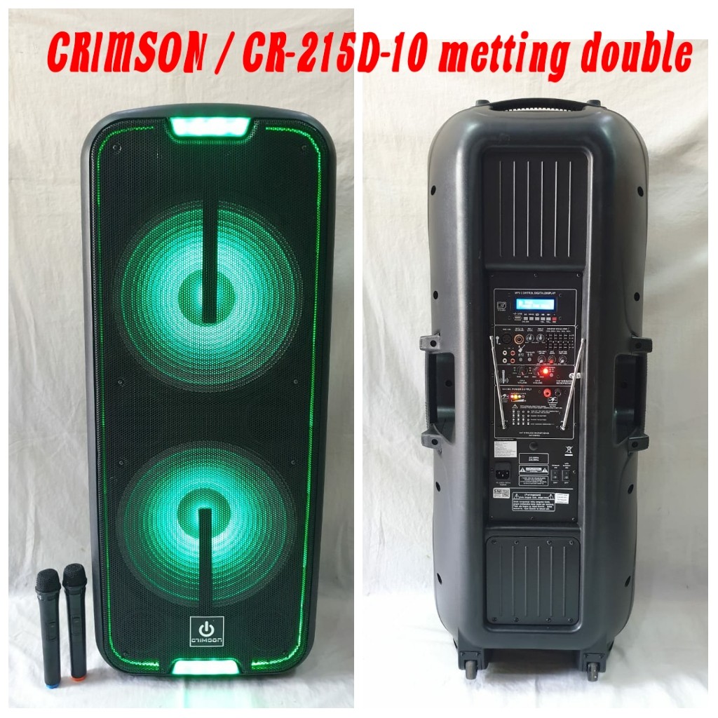 CRIMSON CR 215 D-10 SPEAKER AKTIF 15 INCH PORTABLE DOUBLE WOOFER