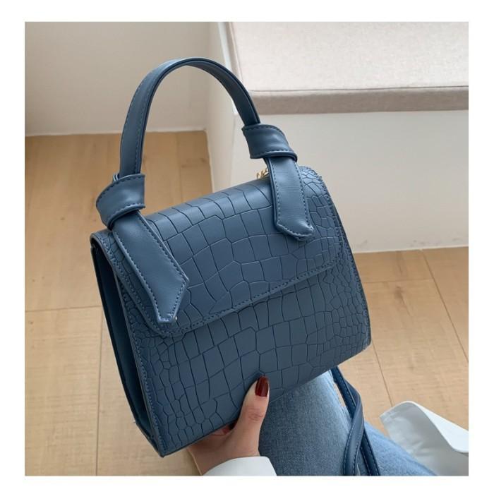 TM-53 tas motif crocodile kotak bag selempang import - MUSTARD