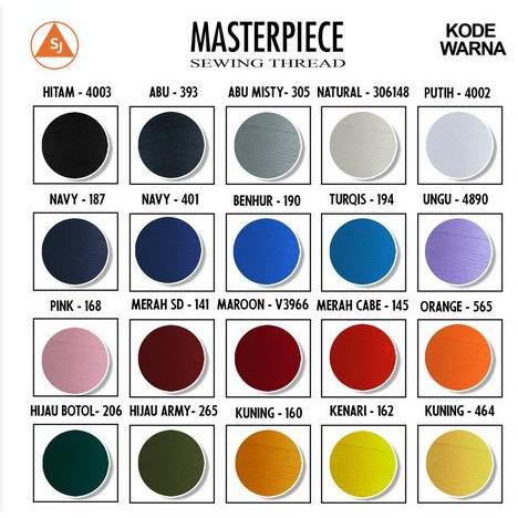 Benang Jahit 500 Yard Masterpiece 40/2 Spun Polyester 1 Lusin
