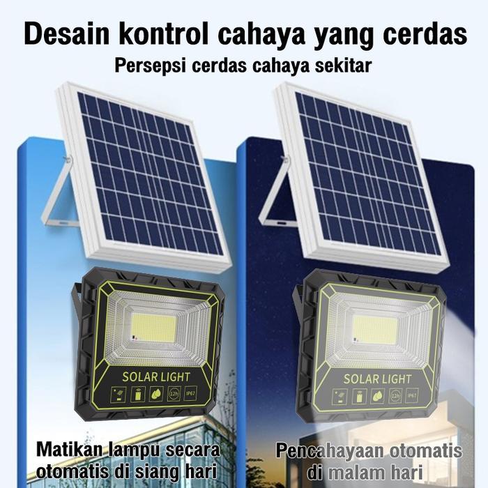 Beli 1 Gratis 1Lampu Tenaga Surya Outdoor Otomatis Nyala Lampu Panel Surya Outdoor Nyala Lampu