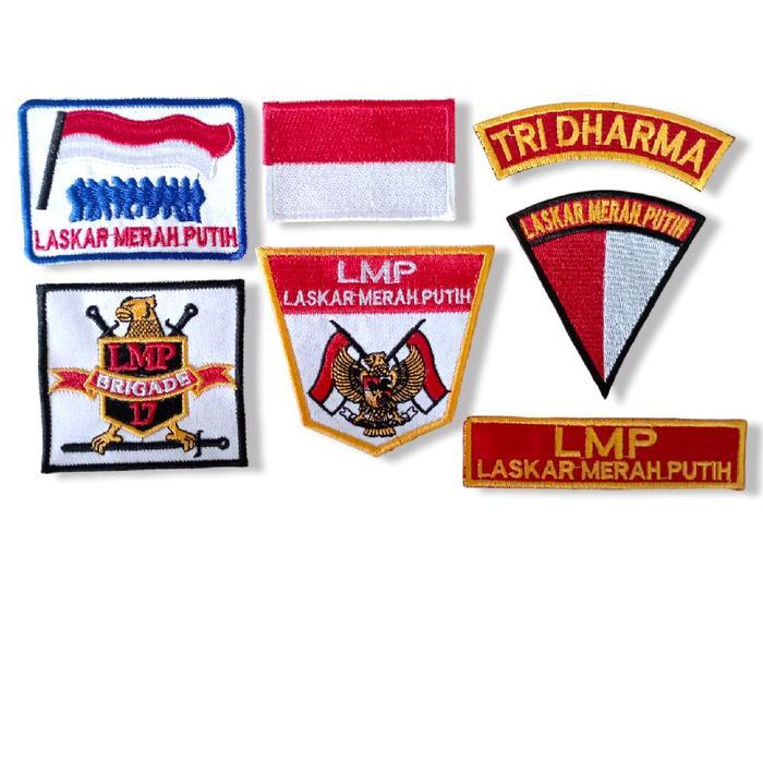 TERLARIS patch bordir laskar merah putih fullset, logo bordir atribut LMP Aksesoris READY