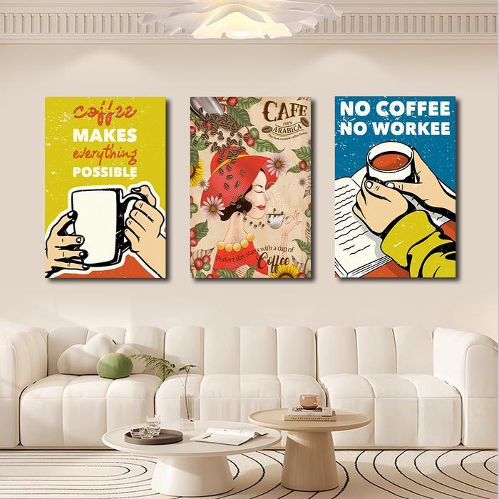 Dinding Muse Hiasan Dinding Cafe Quotes Coffee Retro Kopi Retro Walldecor Frame Poster Pasti Promo