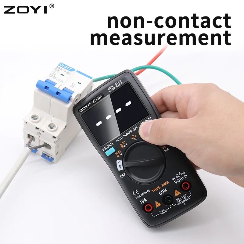 user-friendly ZOYI ZT102/102A 6000 Counts True-RMS Digital Multimeter with Transistor Tester &