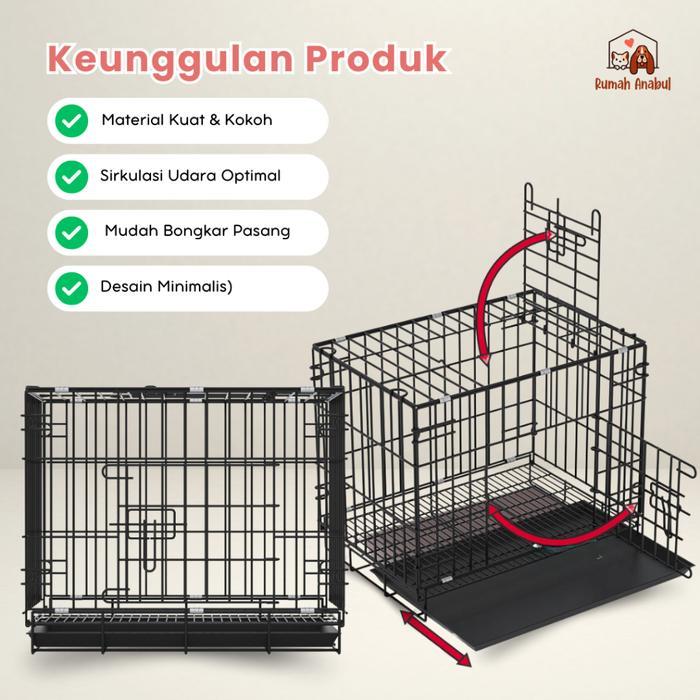 Terlaris Rumah Anabul Kandang Besi Lipat Kucing Anjing Premium Anti T - Kandang Besi Kucing Anjing