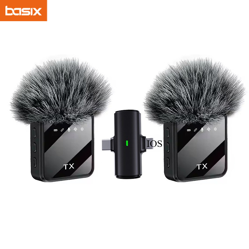 Mini Wireless Microphone for iPhone Android Cameras Wireless Microphone for Interviews Vlog Noise