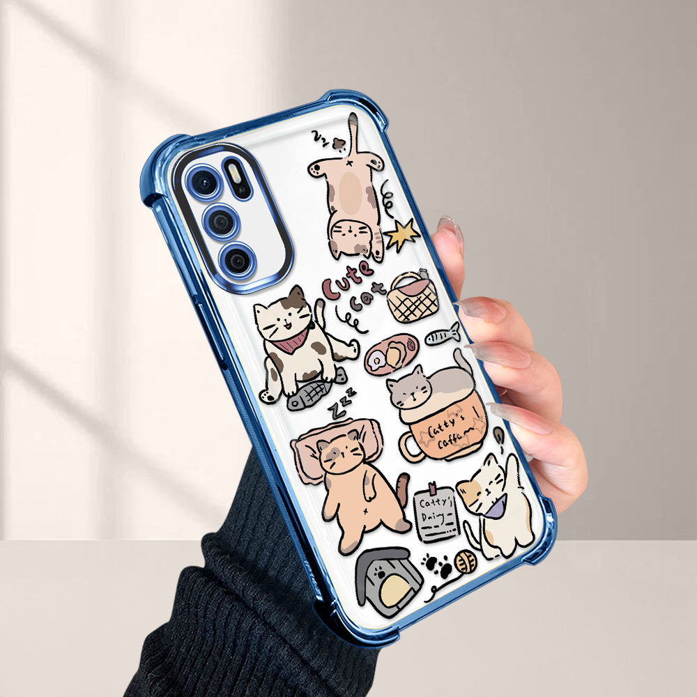 Casing HP Softcase Bening Transparan Anti Jatuh Pelindung Kartun Lucu Untuk OPPO A16 A16S A54S Ready