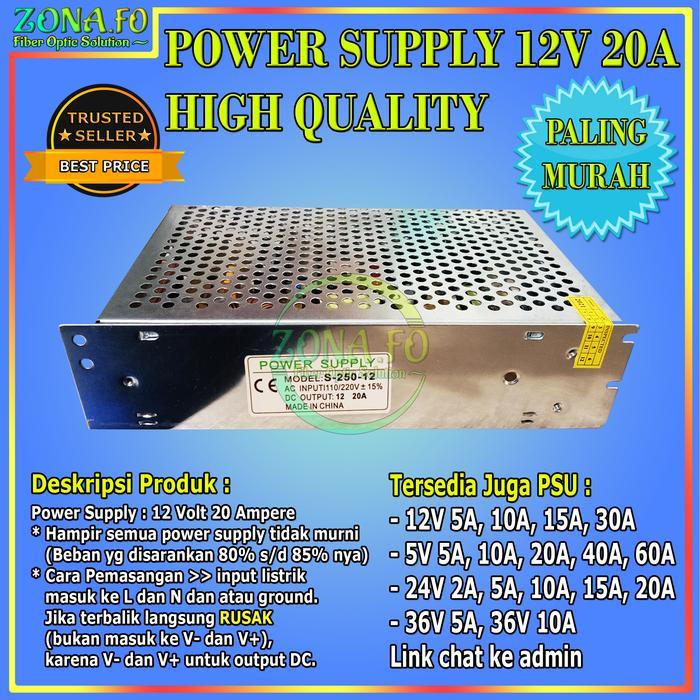 Power Supply 12V 20A Psu 12V 20A Switching Power Supply Jaring 12V 20A