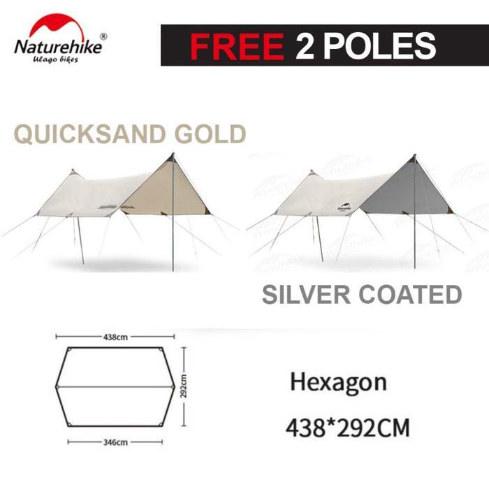 flysheet hexagon NATUREHIKE NH20TM006 girder shelter kanopi tenda