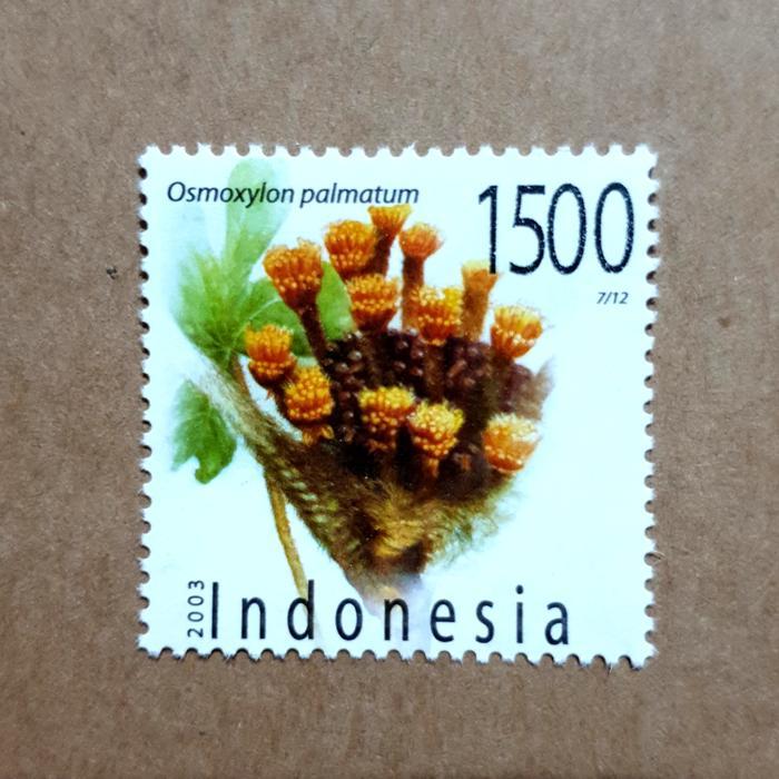 Prangko INDONESIA. FLORA Osmoxylon palmatum ~ Tanaman makanan & obat