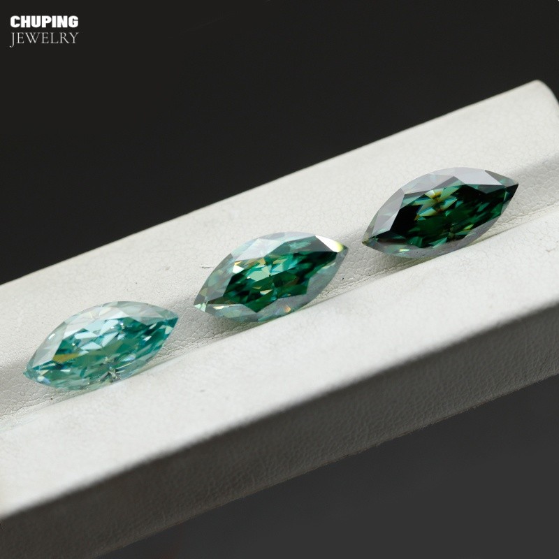 New Marquise Cut 2.5x5mm-8x16mm Green Moissanite Natural Color Moissanite Deep or Middle Light