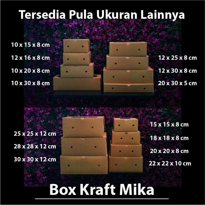Dus Kraft 22 x 22 x 10 cm dengan Mika - Box Cake Coklat Snack