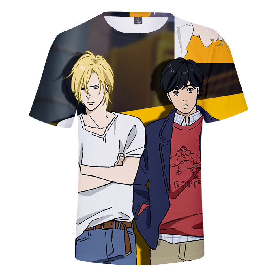 T Banana Fish Kain Nyaman Bersirkulasi Kaus Banana Fish Pria Harajuku 4Xl