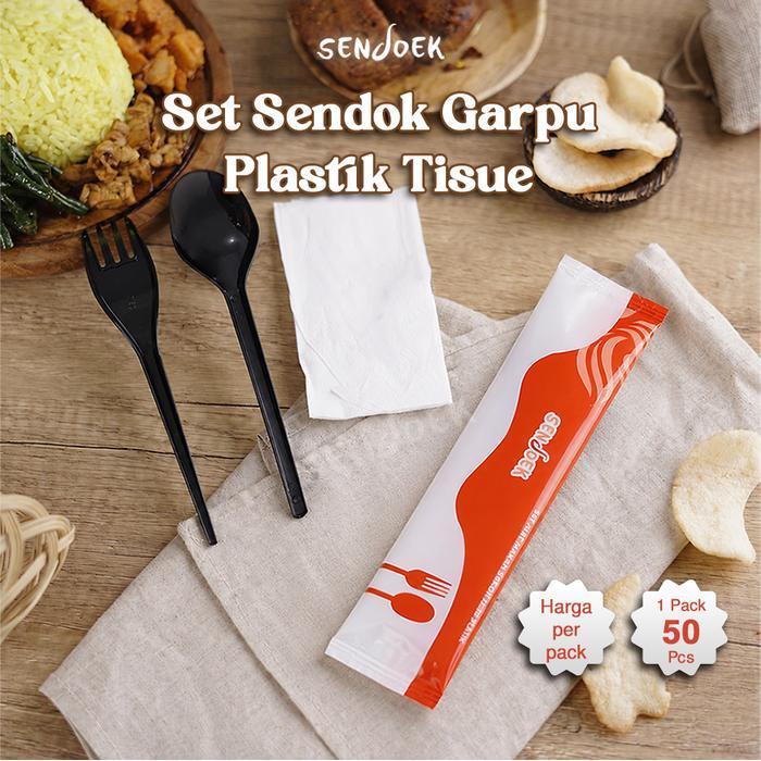Catering Set Sendok Garpu Plastik Tissue / Sendok Garpu Set Plastik