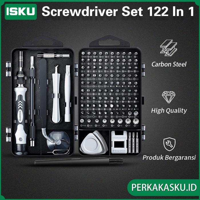 Krisbow - Obeng Set 122 In 1 Obeng Hp Laptop Komputer Alat Service Reparasi