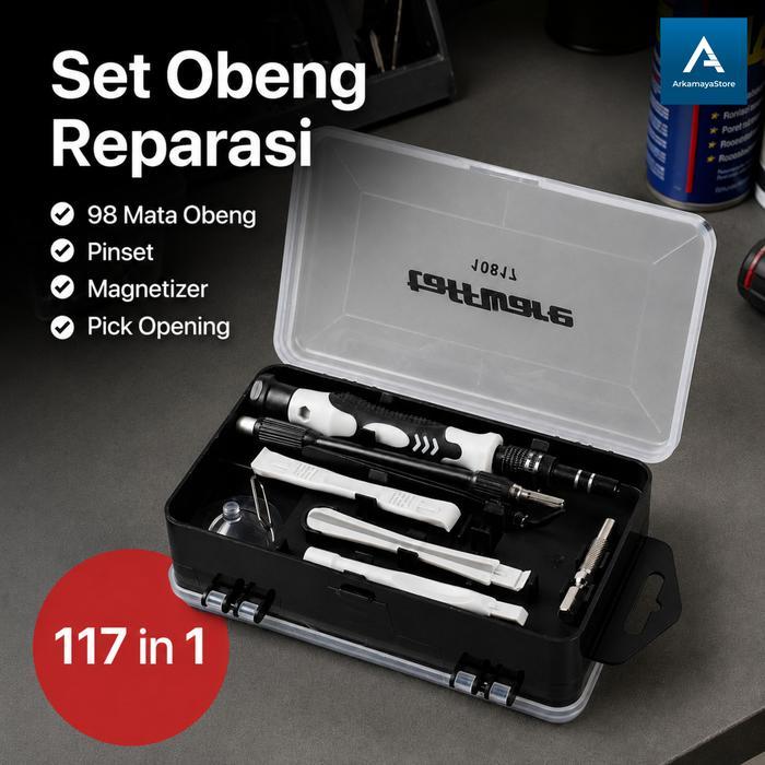 Krisbow - obeng hp full set 115 in 1 alat servis reparasi smartphone lengkap