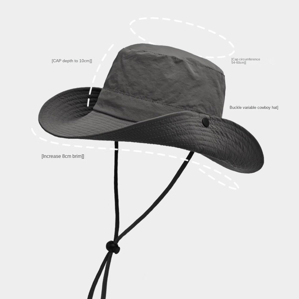 New AntiSun Bucket Hat Adjustable Mesh Sunscreen Hat Breathable Quick Drying Fisherman Hat Gift