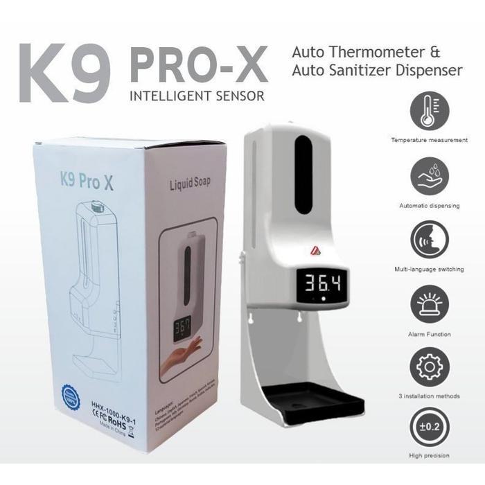 Tempat Sabun Minimalis Termometer K9 Pro X Automatic Infrared Thermometer & Dispenserhand Sanitizer