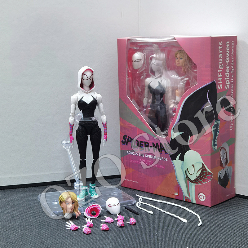 Spiderman 2099 Ct Action Figure Across The Universe SHF Miguel O'Hara Spiderman Miles Morales Gwen