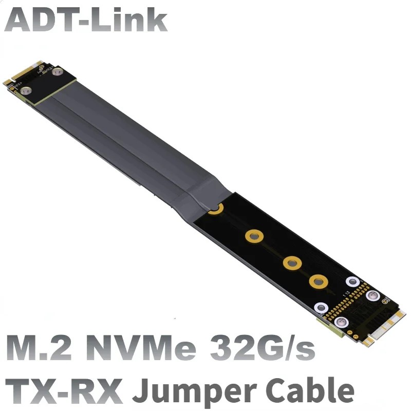 ADT-LINK JUMPER CABLE M.2 NVME SSD MALE TO MALE INDUSTRIAL CONTROL SERVER TX-RX SIGNAL DIRECT