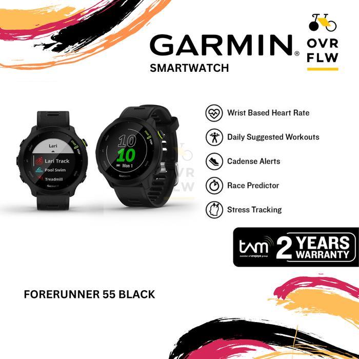 JAM TANGAN GARMIN WATCH Forerunner 55 GPS ID/VN BLACK