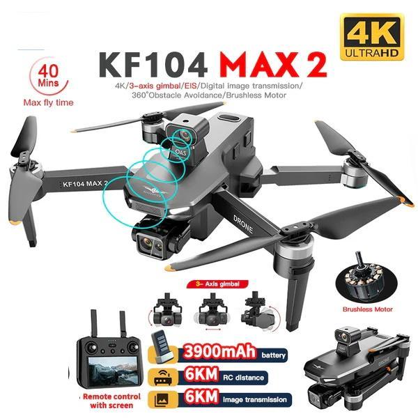 KF104 Max 2 6KM Drone GPS 3-Axis Gimbal 4K Camera With Screen Display Remote / DRONE KF100 MAX