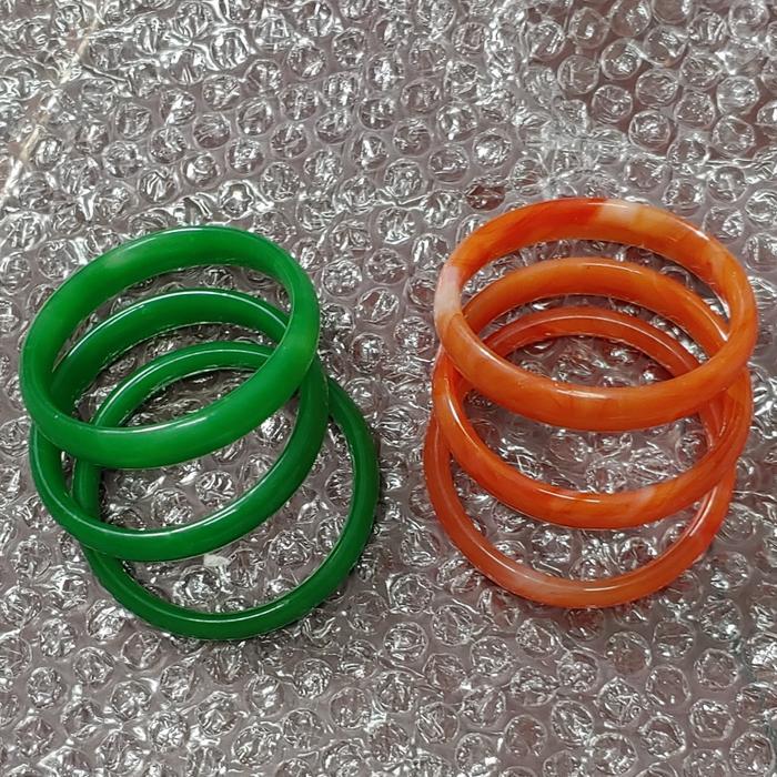 Gelang Wanita Giok Ring Hijau Tua
