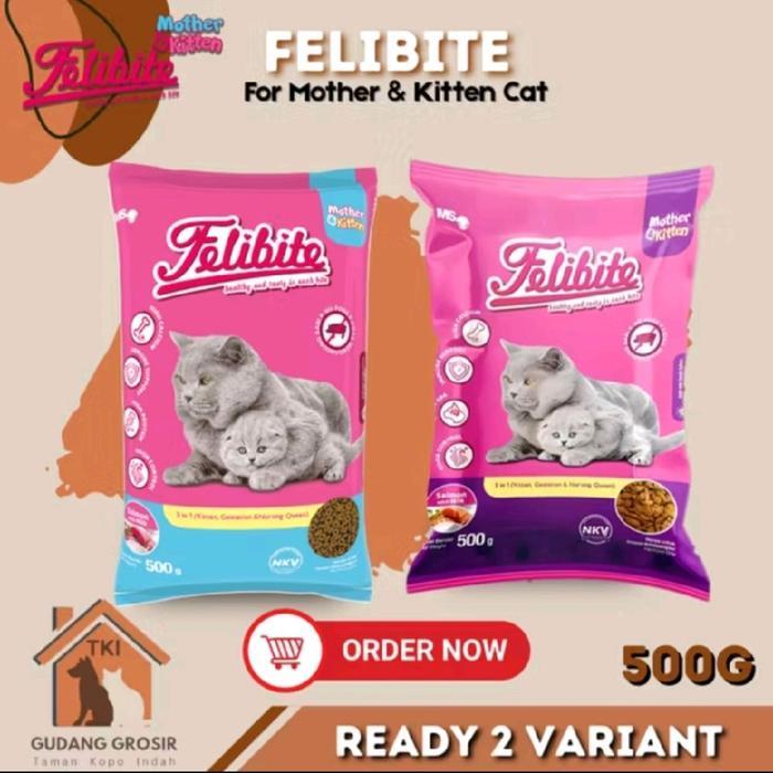 Felibite Mother Salmon Milk (Donat) 500G / 1 Karung 20Kg Makanan Kucing Untuk Kitten & Mama Dry