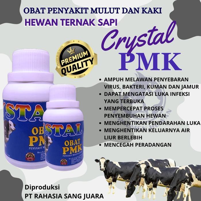 Crystal Obat Pmk Sapi 120Ml Obat Penyakit Mulut Kuku Hewan Ternak Sapi Perawatan Sapi Sakit Vitamin