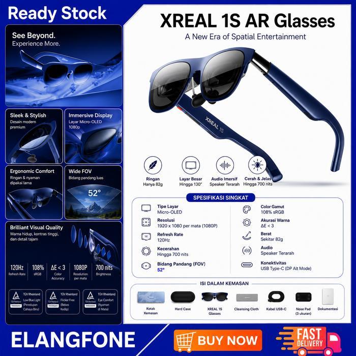 XREAL 1S GLASSES SMART PORTABLE GLASSES AUGMENTED REALITY NREAL