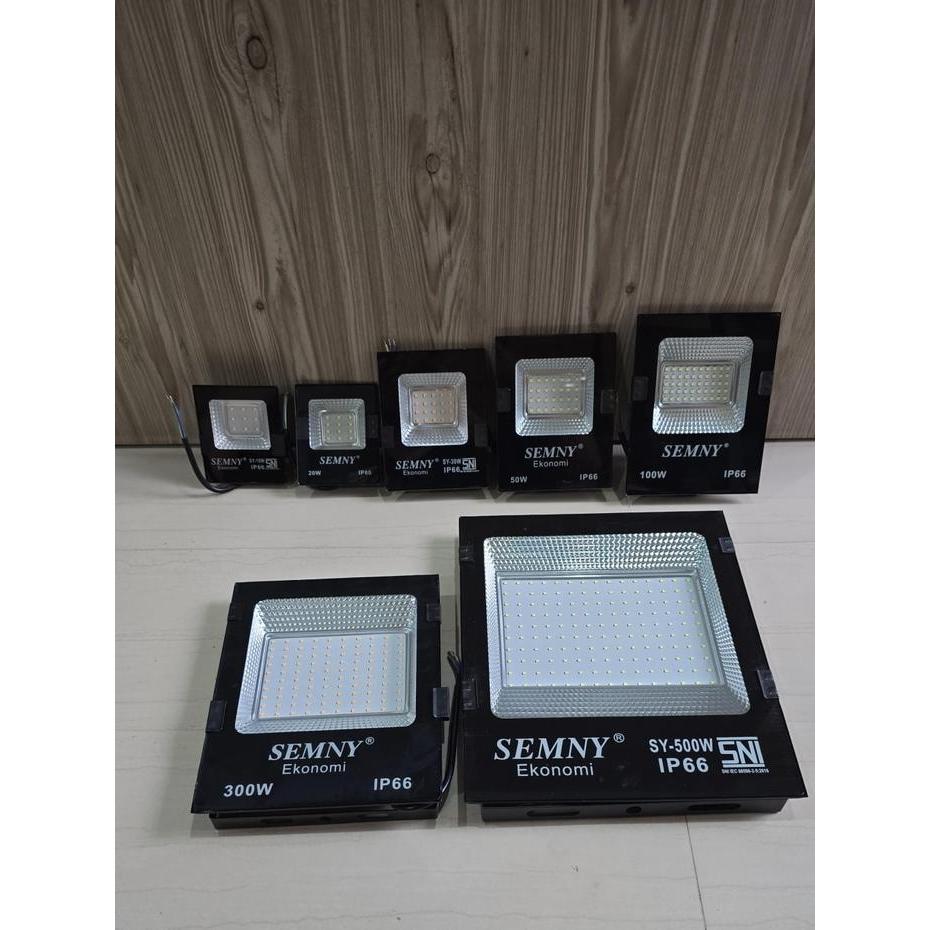 Semny Ekonomis Kap Lampu Sorot Led Mini 10W 20W 30W 50W 100W 200W 300W 500W Putih Kuning Ip66